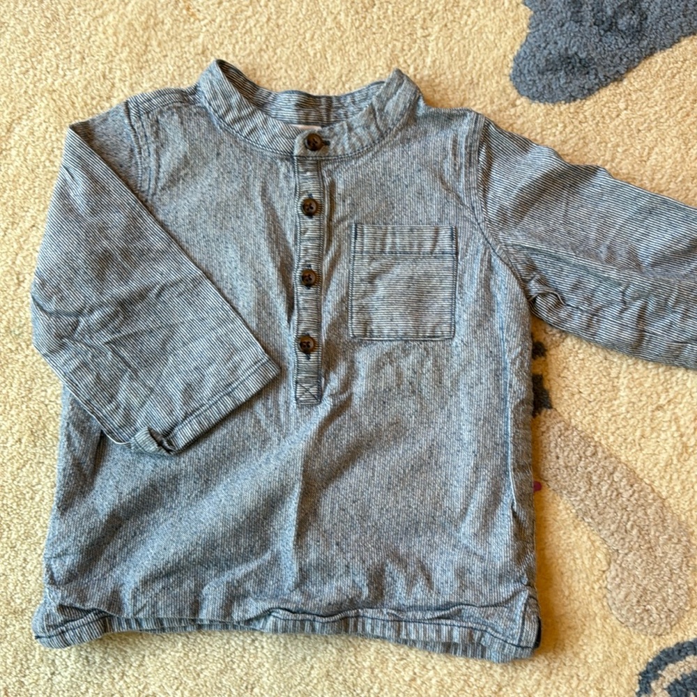 Hanna Andersson Gray Button Down Shirt for Kids